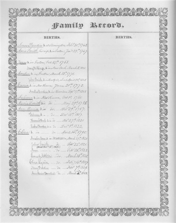 Prentice/Bradley bible - births