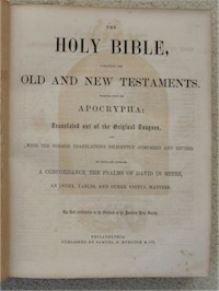 Prentiss/Whitman Bible title page